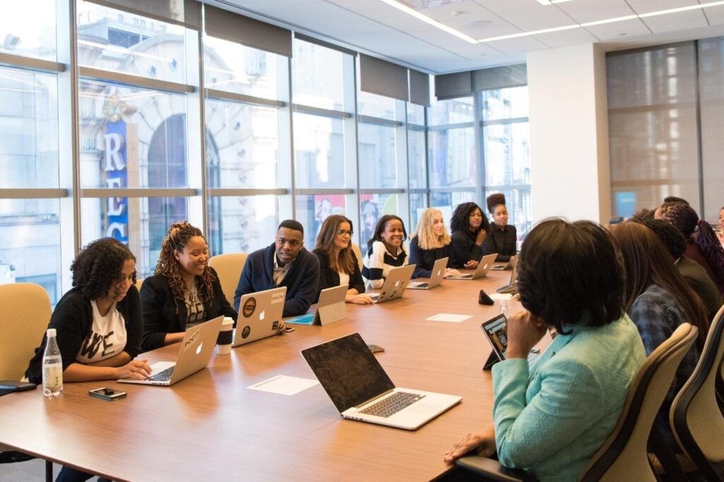 Team of professionals in a conference room